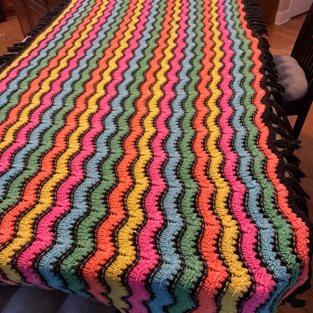Vintage Quilted Rainbow Wrap, came from estate sale